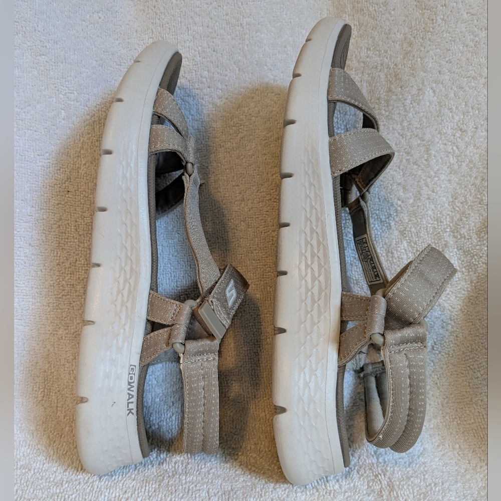 Skechers Go Walk Flex Sublime Sandal Vegan Taupe Tan 6 - Picture 3 of 11